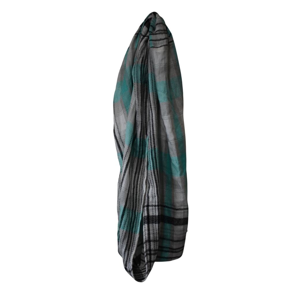 Gray and Teal Blue Infinity Scarf
